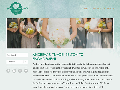 Jade Pierce Photography Website photography watercolor website wordpress