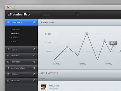 Header & Menu admin amember bar dark notification ui