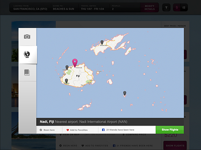 Destination Discovery images light modal overlay tabs ui