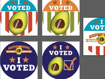 I Voted Stickers america competition football guacamole super bowl voted
