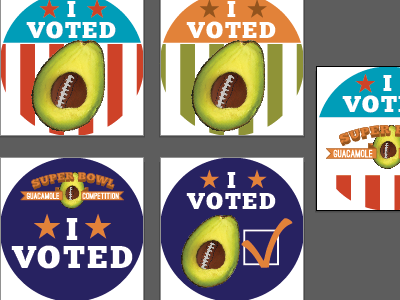 I Voted Stickers america competition football guacamole super bowl voted