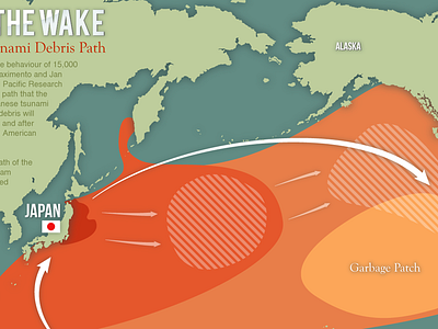 2011 Japan Tsunami Debris Path data visualization debris garbage patch infographic japan path tsunami