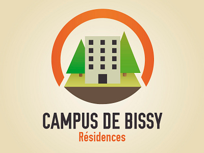 Bissy's Campus brand building campus colors illustration logo school shapes simple tree