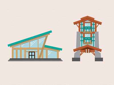 Whistler Illustration architecture building illustration simple whistler