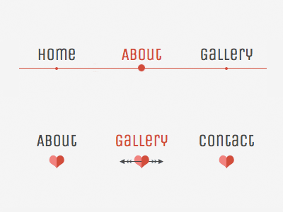 Lavalamp-like sliding menu arrow css3 heart menu navigation