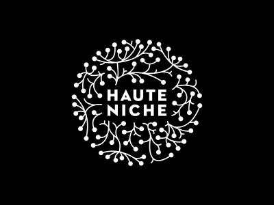 HauteNiche black brand circle dandelion handcrafted handmade haute neutraface niche white