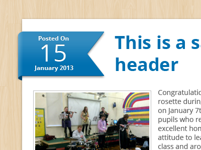 News Design blue news ribbon updates
