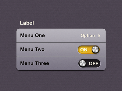 iOS Table view ios iphone mobile noise option switch texture ui