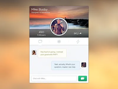 Profile Chat Concept chat cover image icons im mike busby profile toronto ui user interface widget