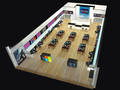 3D Microsoft Store 3d animation cinema 4d design motion graphics video wall