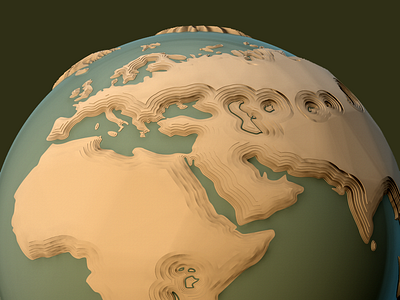 Mundo en capas 3d cinema4d earth layers world