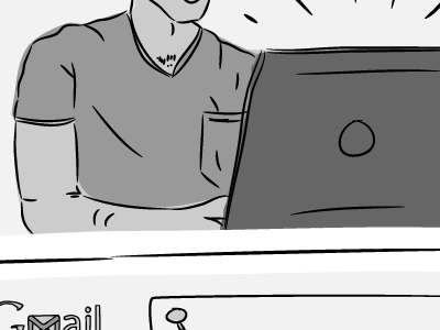 Email Storyboard illustration journey sketch storyboard user