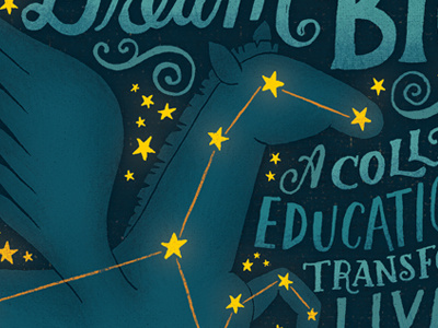 Pegasus illustration lettering pegasus