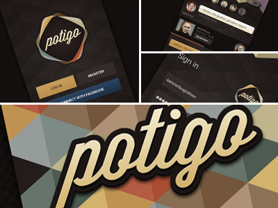 Potigo app chat ios iphone iphone5 login mobile potigo ui ux