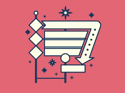 Communication Series 60s arrow icons las vegas logo retro series shapes stars