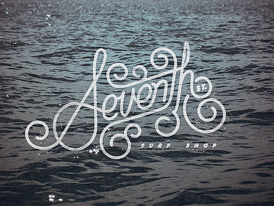 Seventh Street Surf Shop design identity lettering logo surf