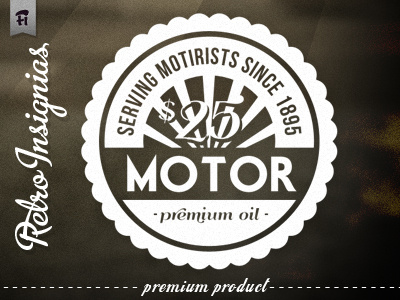 Retro Badge badge banner logo monochromatic monogram print psd retro sticker vintage