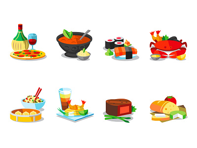 Restaurantcategories design icons illustration trevor van meter tvm