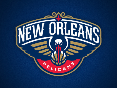 New Orleans Pelicans athletics basketball bird fleur de lis logo nba new orleans pelicans wings