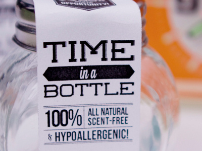 Time in a Bottle bottle design label package product typography