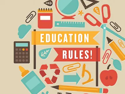 Education Rules! calculator design education icons illustration objects pencil school vector