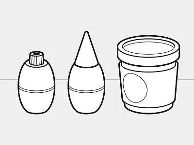 Props Lineart black drawing illustration outline vector white