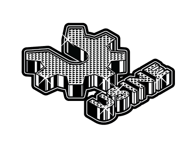 Usine Bling bling isometric logo monochrome sticker