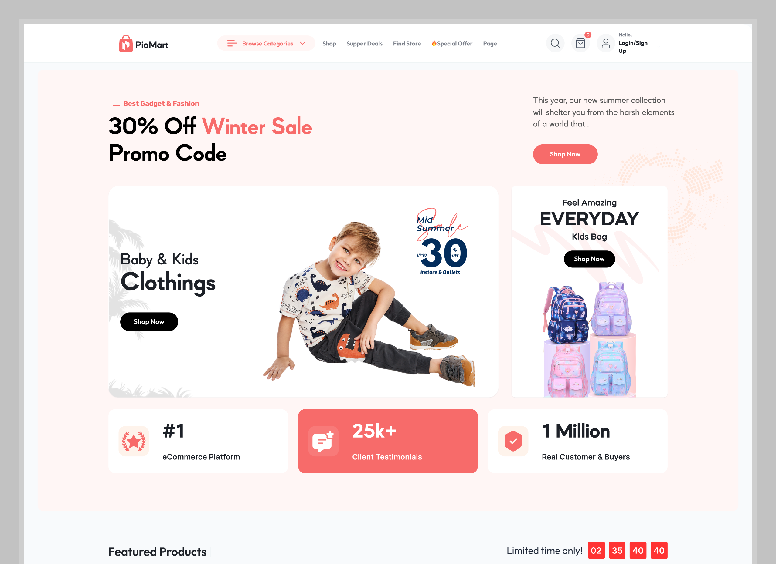 Example of Mart- eCommerce Store Website Design | Online Shopping