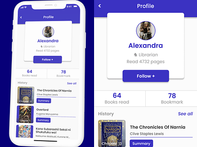 ReadLyn user profile app daily ui design mobile ui user profile