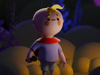 Finding Treasure 3d blender character finding treasure illustration stylized