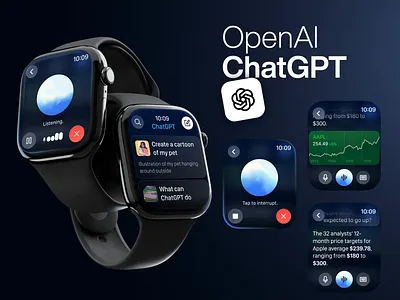 ChatGPT & AI on Apple Watch Animation 3d ai animation apple watch branding chatgpt interface motion graphics ui ux wearables