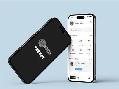 The key - Mobile app ads animation app book booking call design logo meeting mobile provider reserve service ui ux