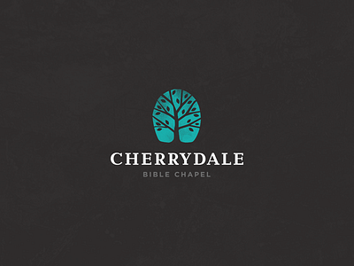 Cherrydale - Revised leaves logo sans serif serif teal tree vector