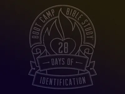 Boot Camp Bible Study Badge badge bible book bootcamp flame jodi logo ribbons study truth