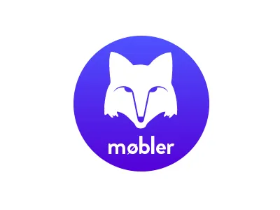 Mobler blue fox identity logo mark