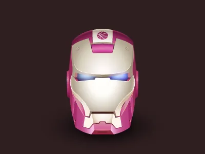 Dribbble Man ai ball dribbble icon illustration illustrator iron man pink superhero vector