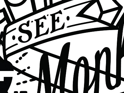 "See" Ribbon WIP custom illustrator type