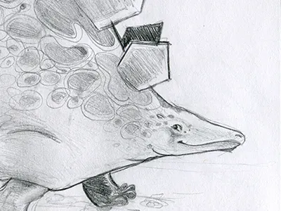 Sbpp9 Stegosaurus casey girard dinosaur sketch sketchbook project