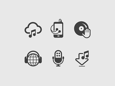 Music Icons audio design icon icon design icons music pictogram sodafish sound vector