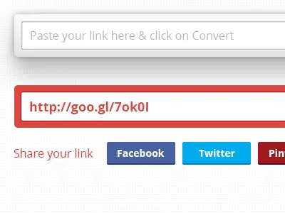 link converter convert convertor facebook input interface landing landing page link page pinterest red social textbox textfield twitter web interface webdesign website