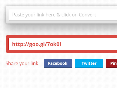 link converter convert convertor facebook input interface landing landing page link page pinterest red social textbox textfield twitter web interface webdesign website