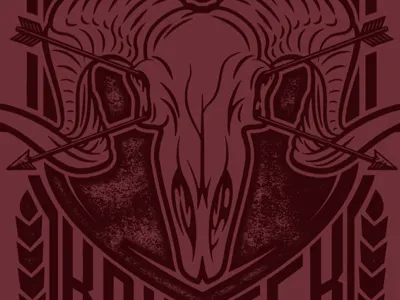 Ram's Skull arrows horns hunt illustration ram skull texture.
