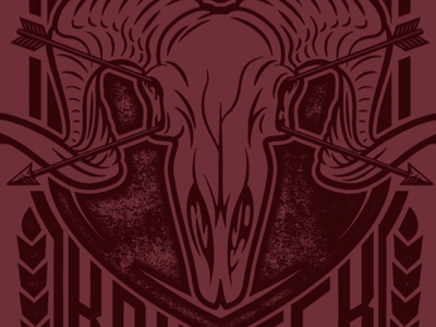 Ram's Skull arrows horns hunt illustration ram skull texture.