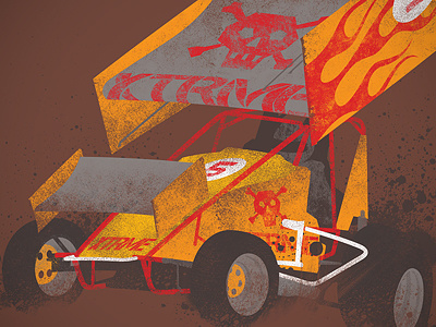 Sprintcar car illustration motor racing outlaw sprintcar