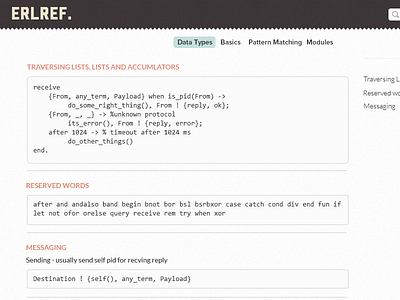 Erlang Reference erlref site webapp