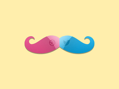 Twitter & Dribbble dribbble mustache twitter