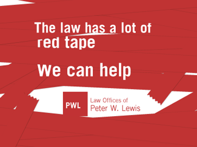 PW Lewis Law flier lawyer mailer postcard