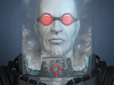 Victor Fries aka Mr. Freeze 3d batman c4d character freeze sculpting