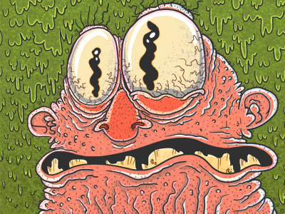 Derpyface cartoonist comic daily doodle drippy droopy illustration john trabbic slimy strange illustration