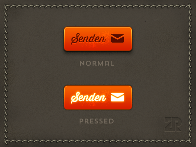 Dirty Orange Button button skeuomorphism stitch texture thirsty trend
